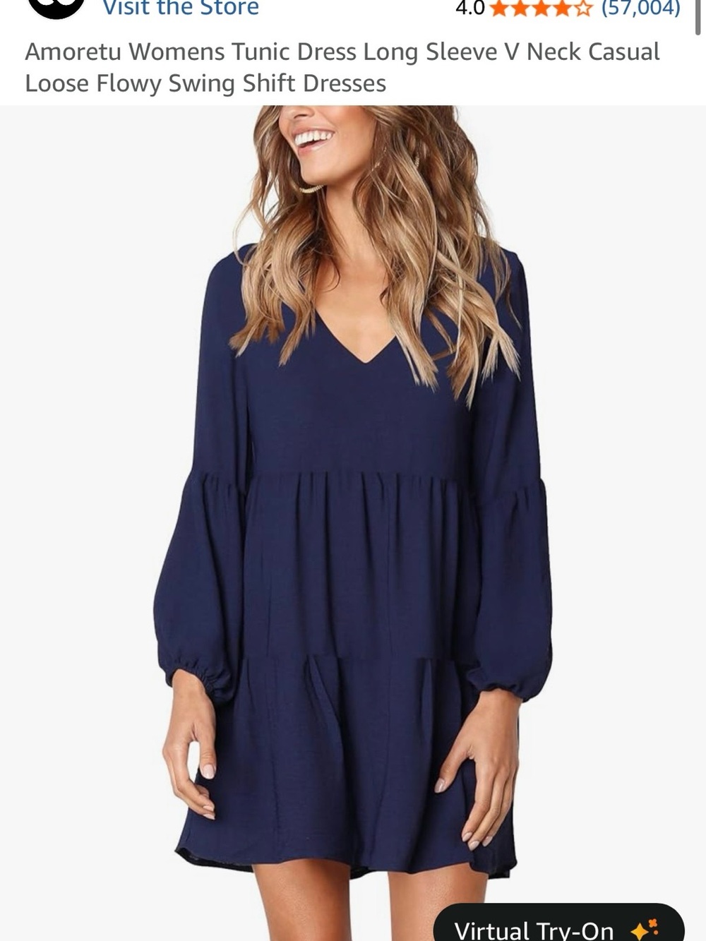 Amoretu Sleeve Dress in Navy Blue